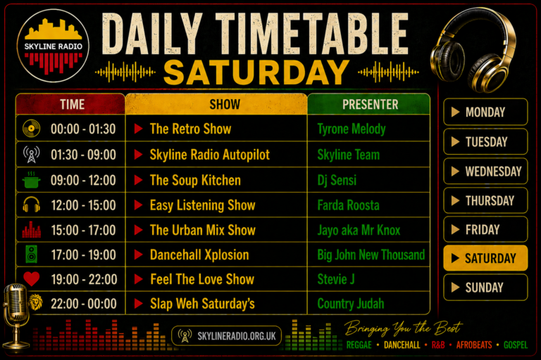 Saturday Timetable